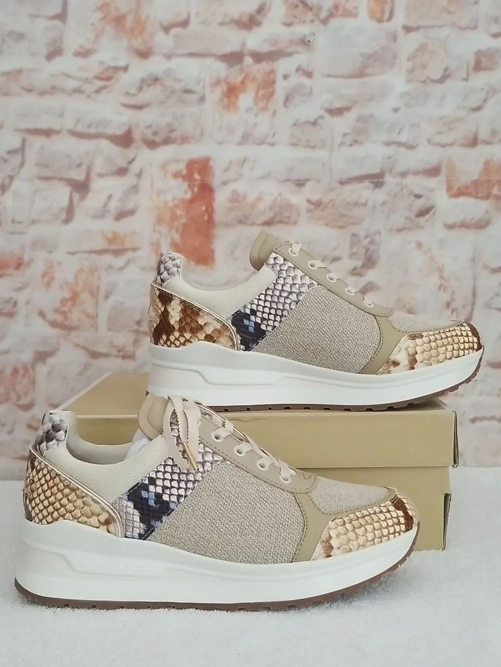New Michael Kors Lindy Mixed-Media Trainer